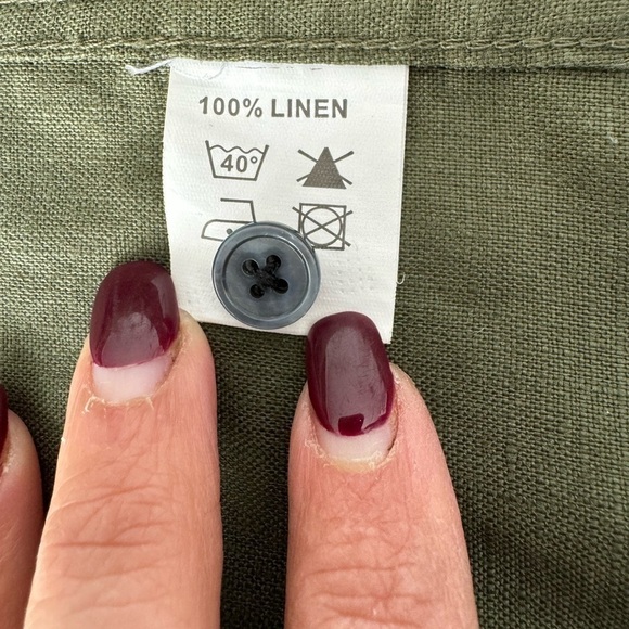 Sage Green Button Down Shirt, Size XS Olive Green Long Sleeve - Picture 4 of 7